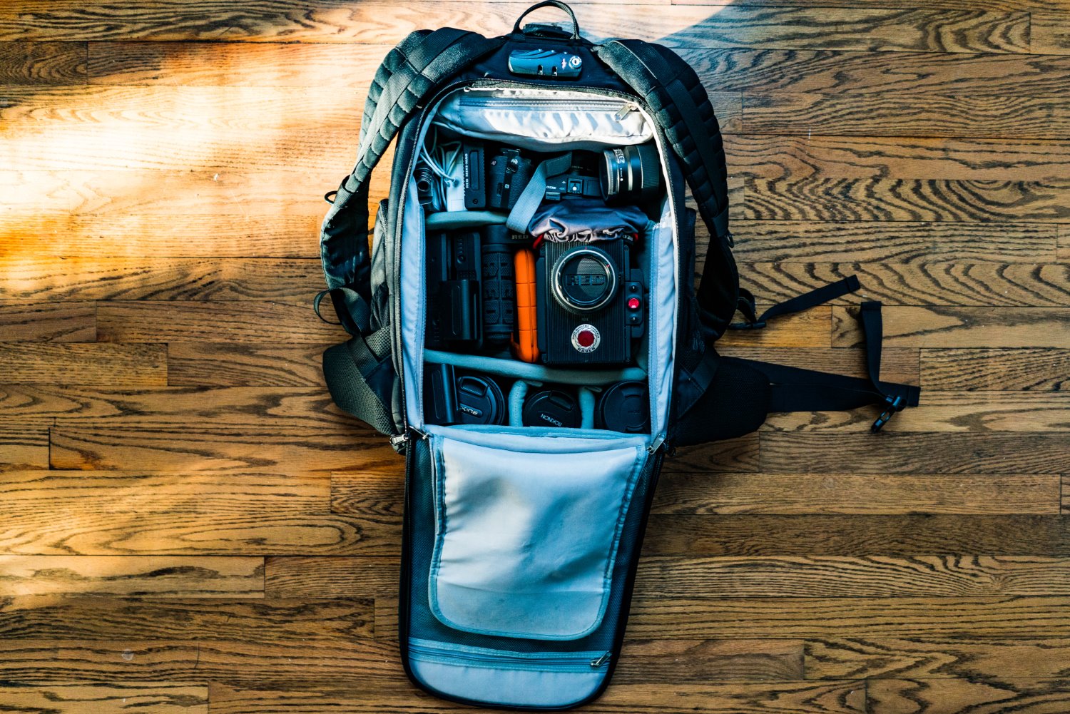 camera bag ready to go