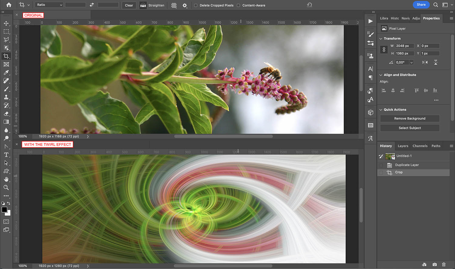 How to create a twirl effect in Photoshop